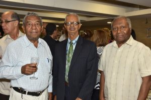 Milcíades Vizcaíno (Michín), Alberto Morel y Juan Pérez (Goló).