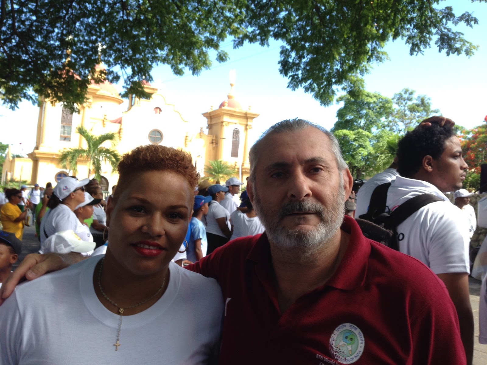 Audrey Puello destacada atleta de la Provincia San Cristobal acompañando el ingeniero Jaime Casanova Martinez presidente de la Unión Panamericana de Judo y de la World Judo Federation.